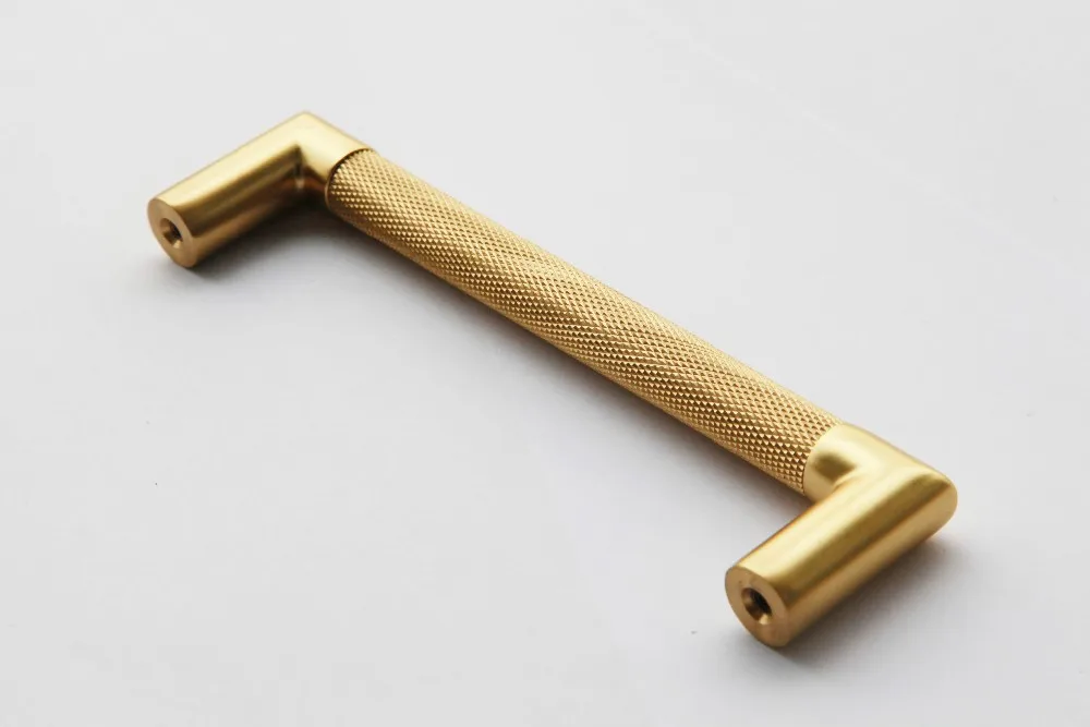 China Brass Knurled Handle Solid Cupboard Brass Pull Handle