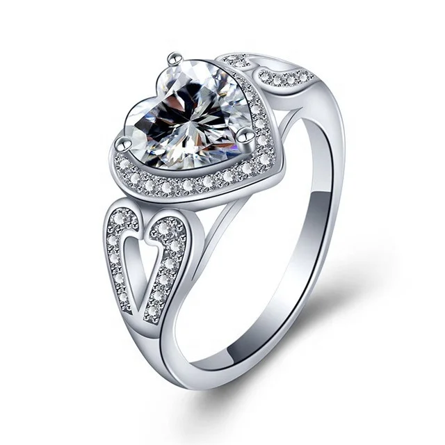 

Exquisite Wedding Engagement Rings For Women Gold Color Jewelry Luxury Heart Shape Rings Accessories Ring