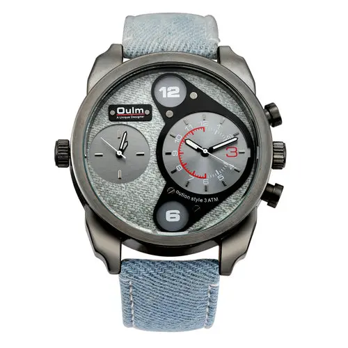 

OULM 9316 Man Quartz Leather Strap Water Resistant High Quality Wrist Watch