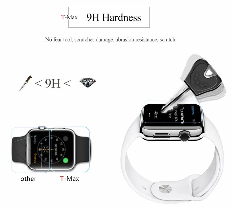 Newest Product Liquid Tech 3d Full Glue Tempered Glass For Apple Watch