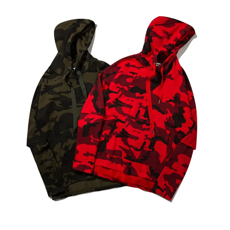 Men's Loose Fit Camo Hooded Shirts