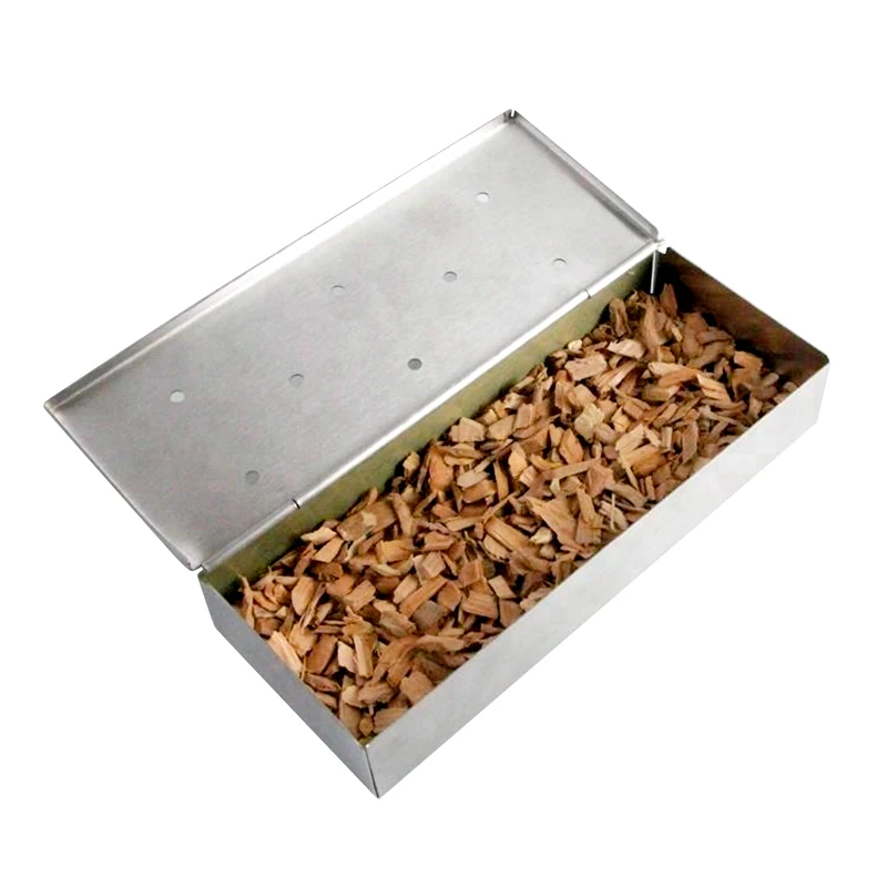 

Amazon wholesale Stainless Steel Smoker Box Smoking Box for BBQ Accessories Grilling Wood Chips cold smoke generator