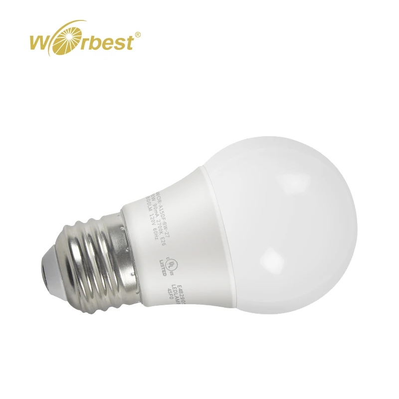 Worbest High Efficiency A15 8W Dimmable 120V 2700-5000K LED Edison Light Bulbs For Home Lighting UL/ES Certificate