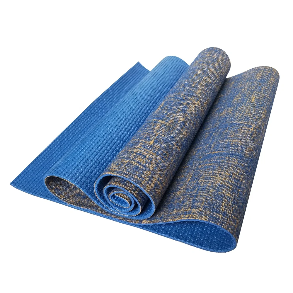 

5mm body alignment system pilates gym workout home eco friendly hemp jute yoga mat, As picture