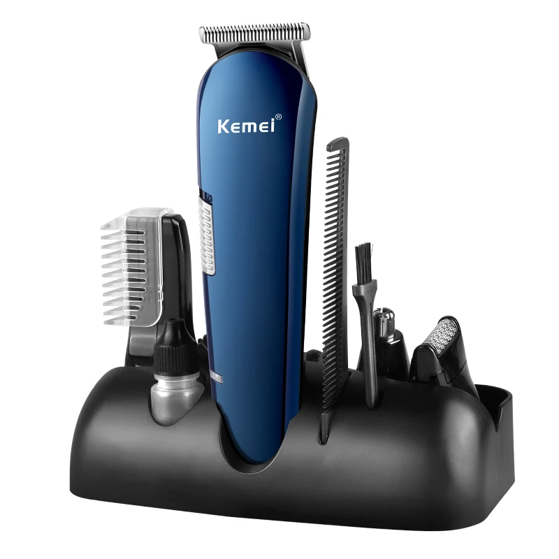 

Kemei Professional Rechargeable Hair Clipper Set Nose Hair Trimmer Shaver electric hair trimmer set Wholesale, Bule