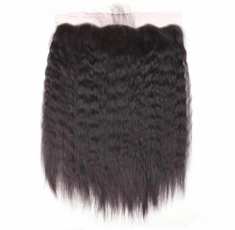 

Factory price 100 percent brazilian human hair kinky straight swiss lace frontal 13x6 13x4 with baby hair