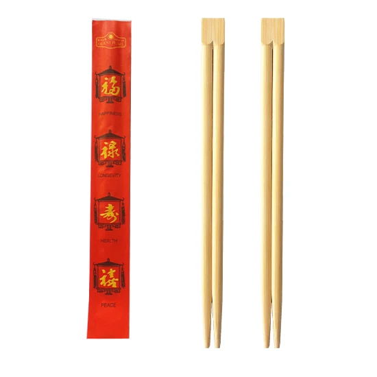 Disposable Engraved Custom Logo Personalized Korean Sushi Paper Sleeves Cover Wooden Bamboo Chopstick, Natural bamboo