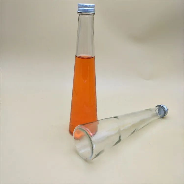 350ml Empty Glass Conical Flask Bottle With Aluminium Bottle Cap For