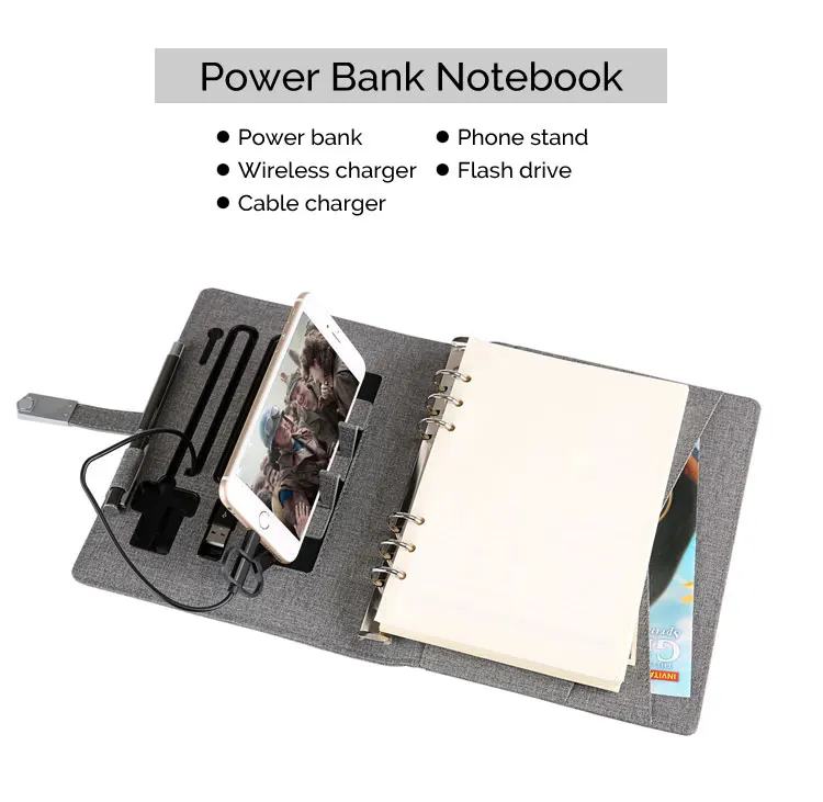 Wireless Charger Planner Diary Notebook With Power Bank And Usb Buy