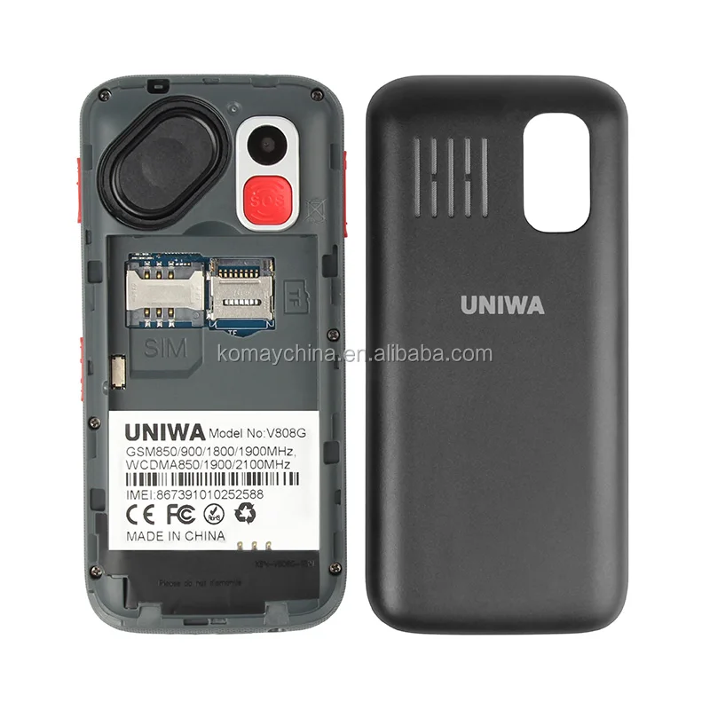 Uniwa V808g Mobile Phone 3g Wcama Sos Button 1400mah 2.31 Inch Screen