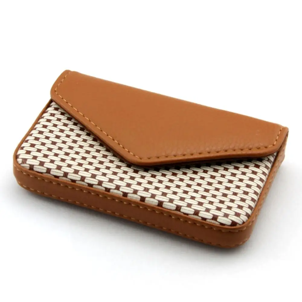 

Fashion Luxury Name Cards Holder PU Leather Credit Business Card Case Mini Wallet with Magnetic Shut