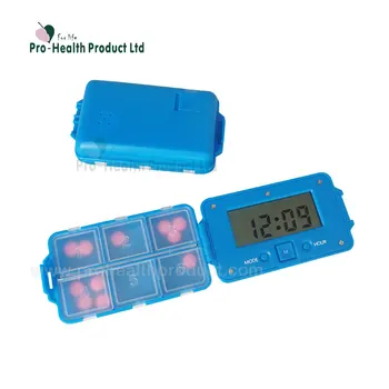 Medication 6 Compartments Digital Alarm Reminder Pill Box Timer Lock ...