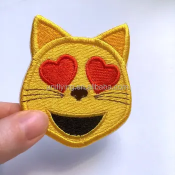 2017 hot latest cat emoji embroidery patch eye heart designs motif iron 2017 hot latest cat emoji embroidery patch eye heart designs motif iron