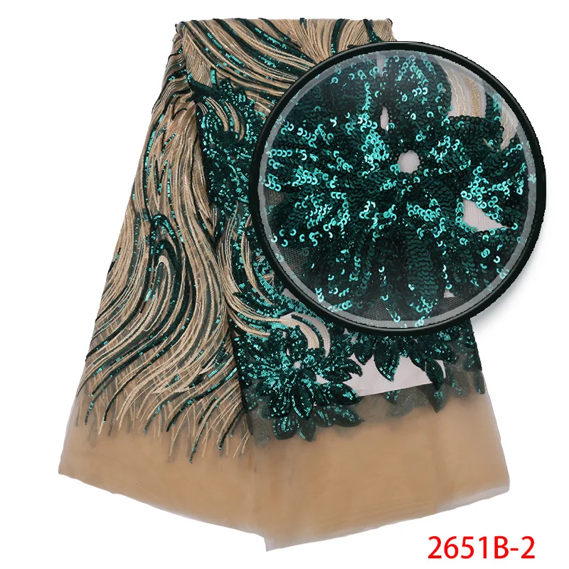 African Embroidery Tulle lace Design French Mesh Lace Fabric For wedding lace with sequins XZ2651B