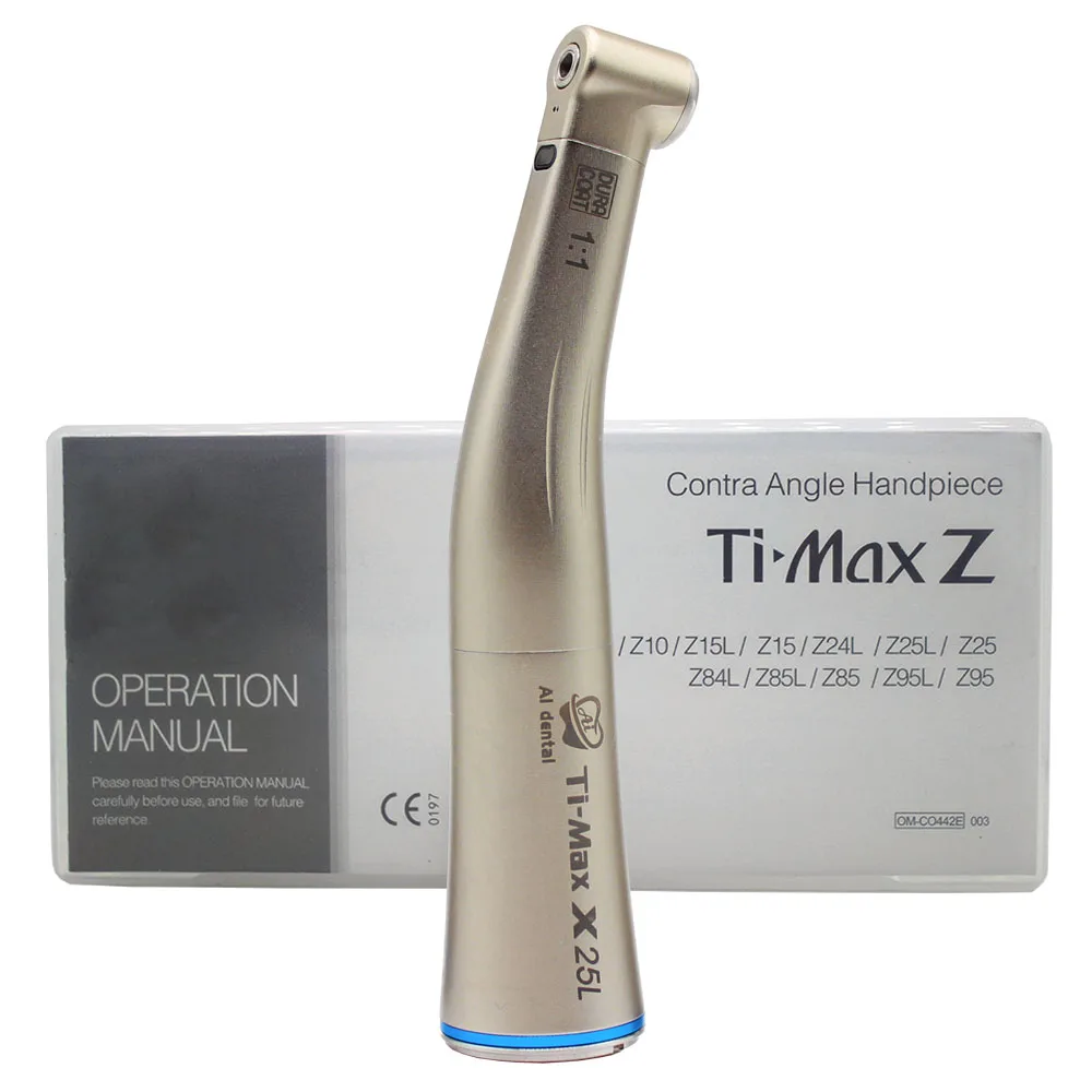 

alibaba TI-MAX X25L 1:1 Direct Drive contra angle low speed push button LED odontologia instrumental dental, Blue ring