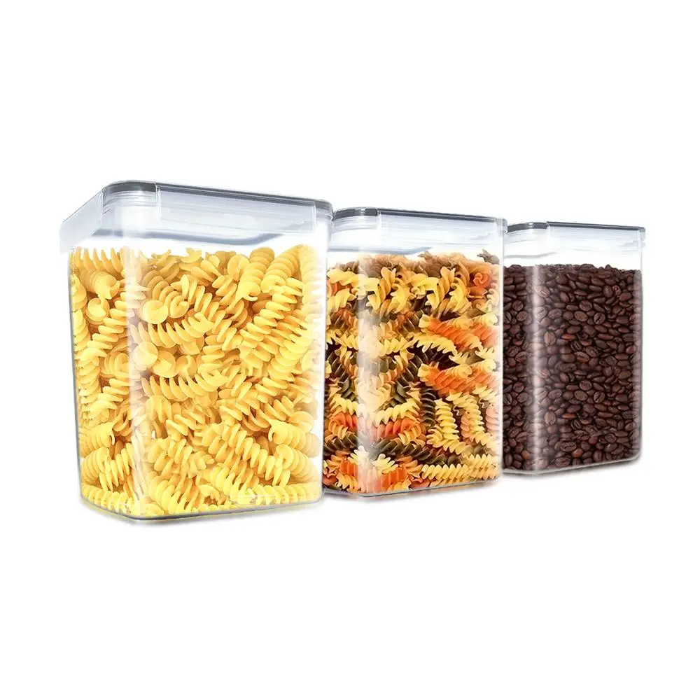 

FREE SHIPPING Plastic Cereal Container, 4 Side - Locking Lid, Watertight - Bpa-Free Plastic - Great Food Storage Set Of 6 packs