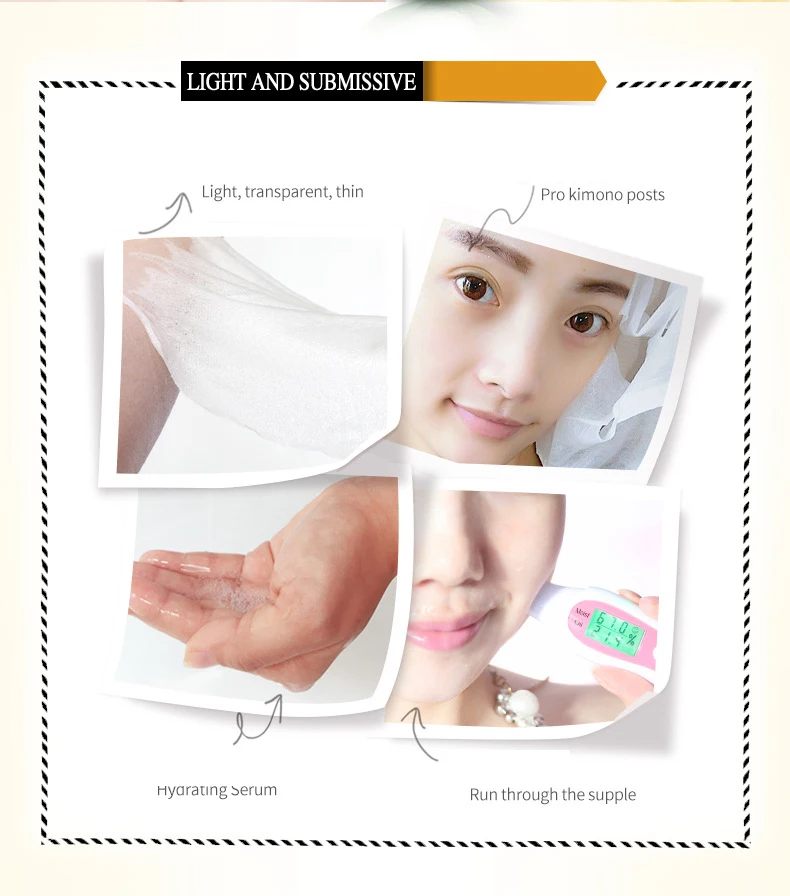 BIOAQUA Silk Protein Hyaluronic Acid Moisturizing Facial Mask Skin Care Face Mask 40g/pcs