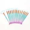 Beautiful mermaid 15pcs makeup brush set Mermaid Makeup Brush