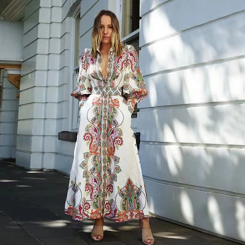 

Christmas New design long sleeve maxi shirt dress A line puff sleeve full print cocktail wear women hot sell coat A3017, Black