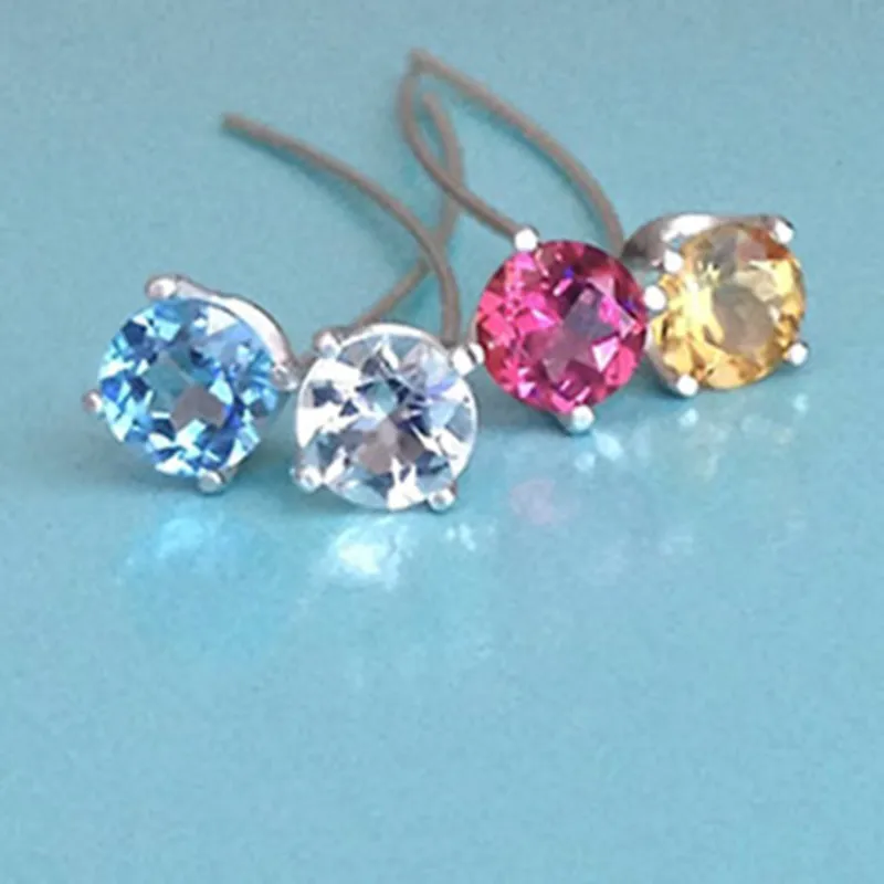 Real Pink Topaz floral pick wedding bouquet jewelry