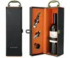 Luxury Design of PU Leather Wine Box With Wine Opener Set Gift Box