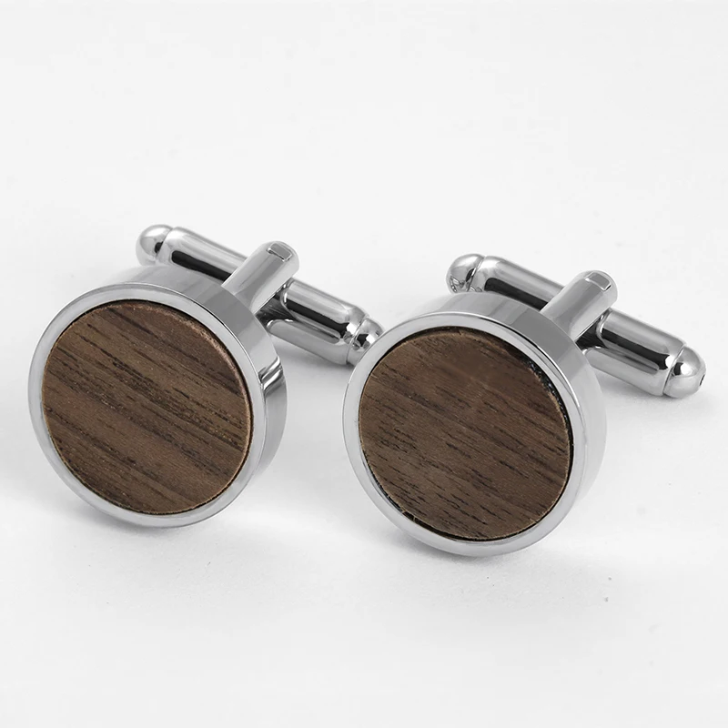 

Wood cufflinks fashion men's custom wooden textile cufflinks for shirts