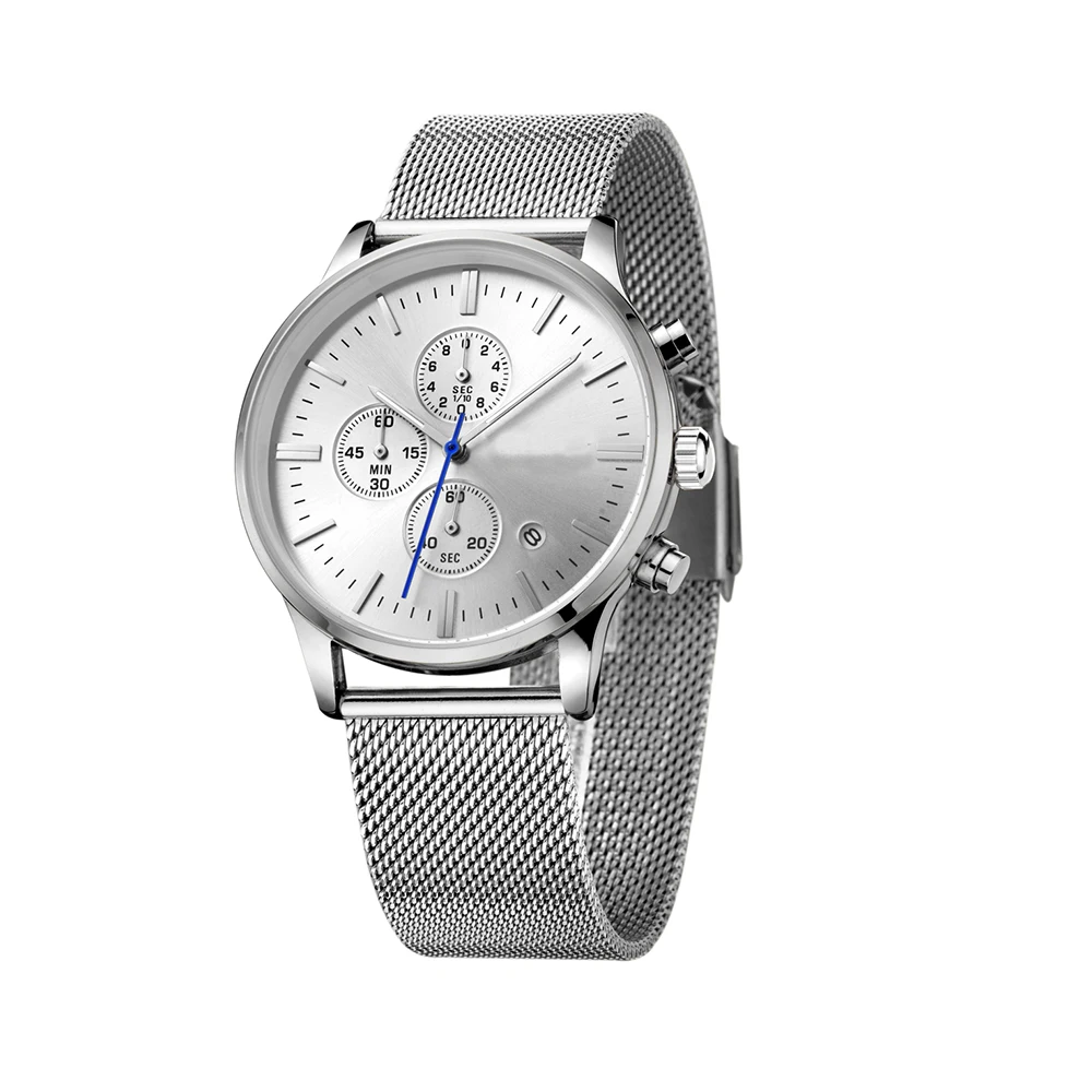 
Sell like hot cakes Watch male Chronograph Business Steel belt watch 