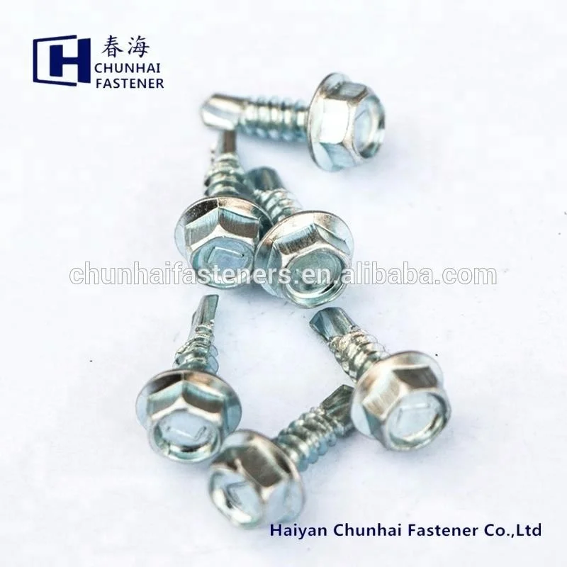 
recessed hex washer head self drilling screw ANSI 14x1 