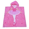 Dancing Girl Hooded Poncho Beach Towel for Kids