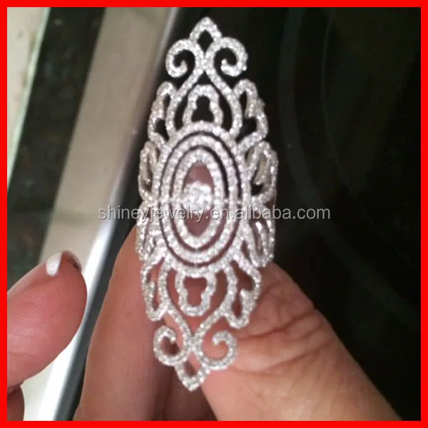 925 sterling silver high quality thin circle chain full finger knuckle ring