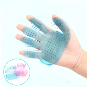 Image of Pet dog cat massage shower bath brush five fingers pet cleaning brush glove