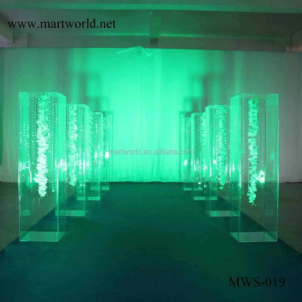 Acrylic Clear Square Pillar Wedding Stand For Wedding Decoration