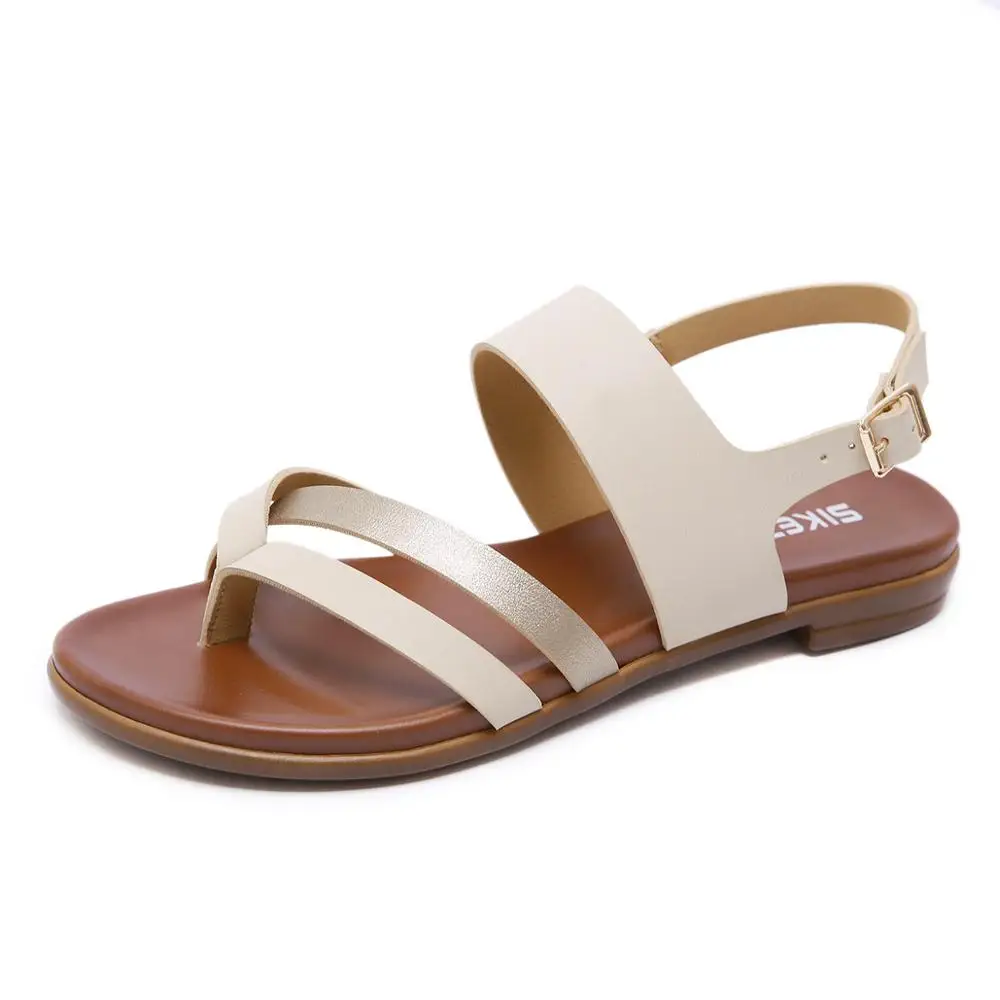 

Flat Casual PU Leather Sandals High Quality Fashion Women Sandals