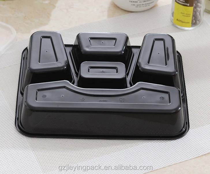 
5 compartments Meal Prep Containers PP Storage disposable food grade plastic reusable container with lid 