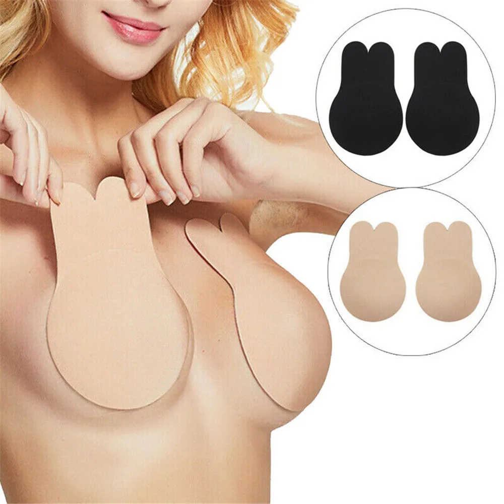 

Invisible Women Bikini Pads Self Adhesive Silicone Lift Up Tape,adhesive breast lift tape Chest Sticker Swimsuit Nipple Cover, Black;skin