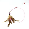 110cm Pet cat toy Cute Design Steel Wire Feather Teaser Wand Plastic Toy for cats
