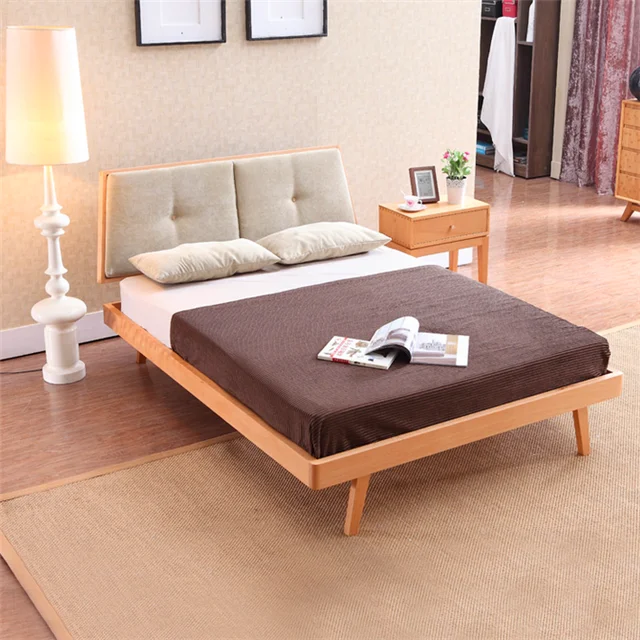 Fashionable Wood Single Cot Bed Beach Bed Wood With Italian Velvet