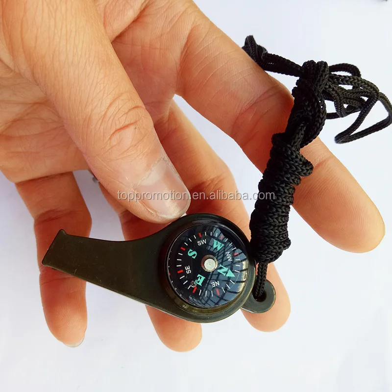 2 in 1 multifunctional whistle with compass for outdoor camping hiking sports