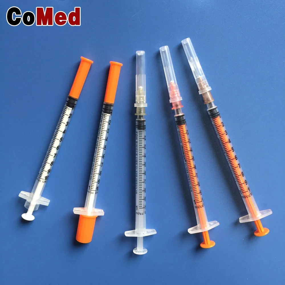 Medical Supplies Sterile Insulin Syringes With Mounted Needle For ...