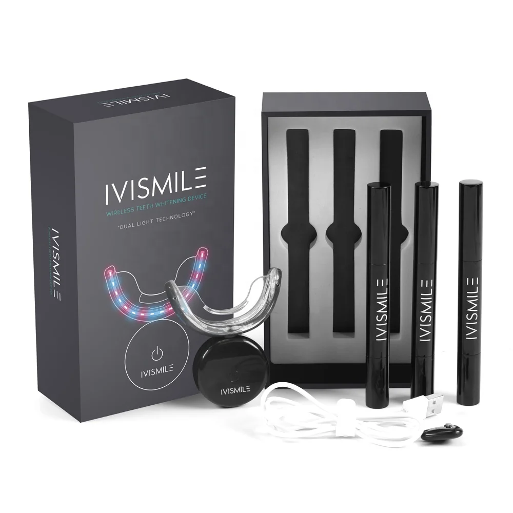 

IVISmile Professional Dental Home Use Curing Phone USB Connect 24 Lamps Tooth Whitening Device, Red/blue/black