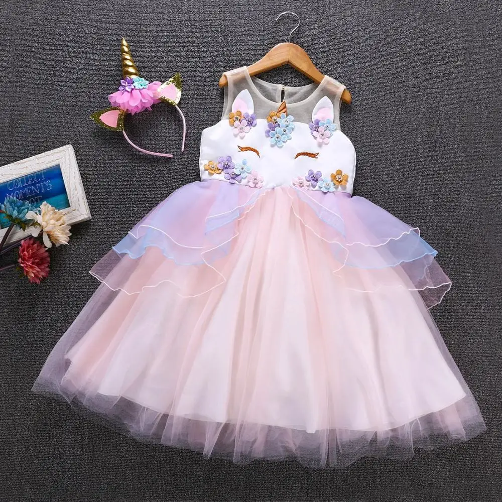 

kids clothes girls unicorn dress/Children's evening Dresses Unicorn birthday party dresses kids brand clothes