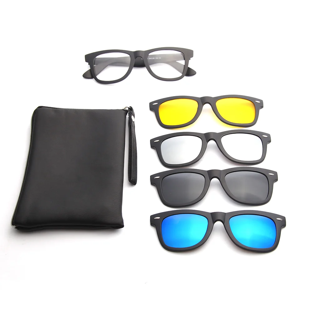 

SKYWAY Fast Delivery Custom Logo 4 In 1 Magnetic Tr90 Polarized Clip On Sun Glasses Clipon Glasses
