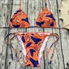 Exported to United States Ability to customize Unlined bikini swimwear String Ruffles Leaf printing Unique bikini swimwear