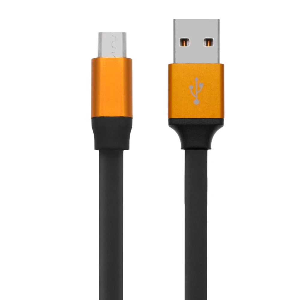 

Aluminum Alloy USB Flat Cable 3FT 5FT Android Charging Cable USB Cable Micro for Samsung, Black/orange/oem