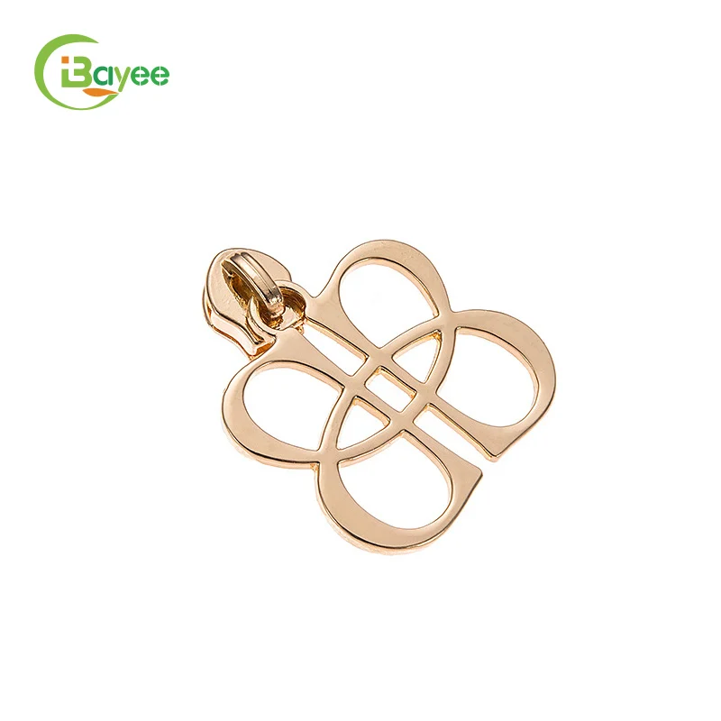 

Custom Hollow Out Slider Maternity Dress Metal Logo The Purse Free Sample Design Butterfly Zipper Puller For Women Clothes, 18k gold plating / can be customized