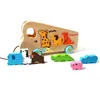 Bestgoal hot sale wooden kids toys DIY educational products wooden animal bus
