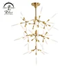 Post-Modern New Branch Acrylic Leaf Metal Hanging Decor LED Iron Chandelier Light