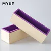 Combined with wood + silicon mold rectangular soaps mould out about 900-1000 grams of rendering soap soap