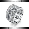 925 sterling silver stackable rings AAA zircon stack ring set thin silver stacking ring
