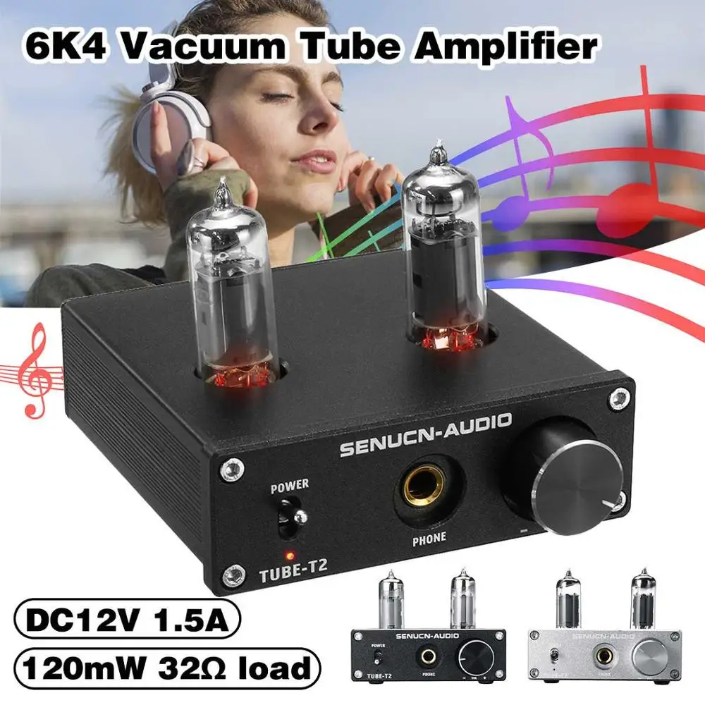 

Free Ship Hifi 6K4 Vacuum Tube Amplifier Stereo Tube Preamplifier With Treble Bass Tone Control Amplifiers Audio Amplifier
